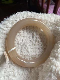 和田玉藕粉胖圆手镯
