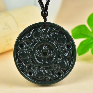 新疆和田玉青玉男女款生肖鼠玉石吊坠五鼠运财挂件毛衣链玉佩项链
