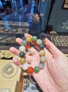 万内拿下和田玉手串💎14颗全糖色绝了!